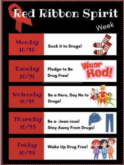 red ribbon week flyer english